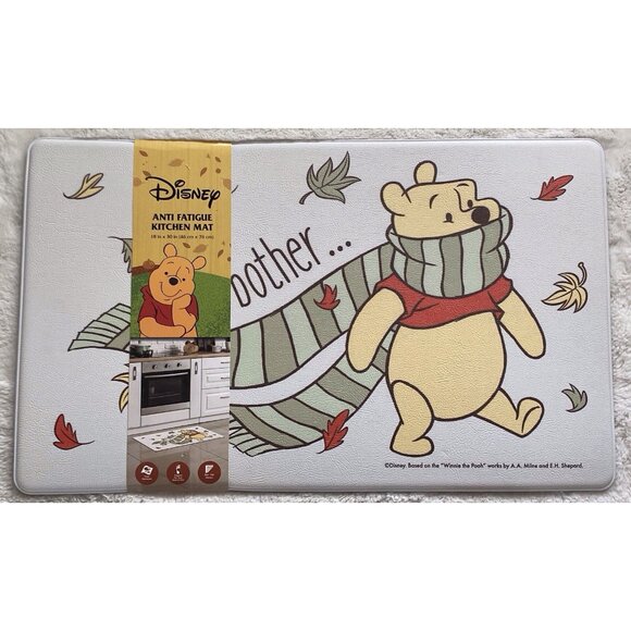 Disney Winnie The Pooh Fall Autumn Scarf Anti Fatigue Kitchen Mat 18 X 30” NEW - Picture 1 of 13